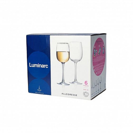 Набор фужеров (бокалов) для вина АЛЛЕГРЕСС 6шт 300мл