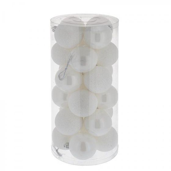 Набор из 24шт, Украшение новогоднее Шар "Нежное сияние", D 6 см, L14 W14 H31 см