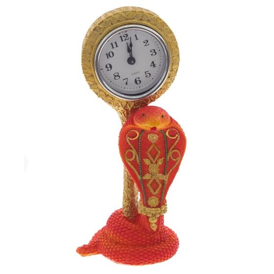Фигурка декоративная с часами &quot;Змейка&quot; (AAAх1 н/п), L9,5 W8 H22 см, 2в.