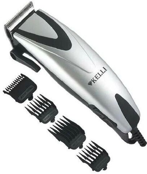 Машинка для стрижки Kelli KL-7004 сеть (насадок 4шт) серебристый
