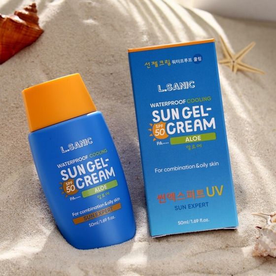 Солнцезащитный гель-крем L.Sanic для лица с экстрактом алоэ SPF 50/PA++++, 50 мл