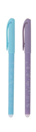 !09 Ручка гелевая (набор 6 штук) со стираемыми чернилами «Принцесса», узел 0.5 мм, синие чернила, матовый корпус Silk Touch, МИКС