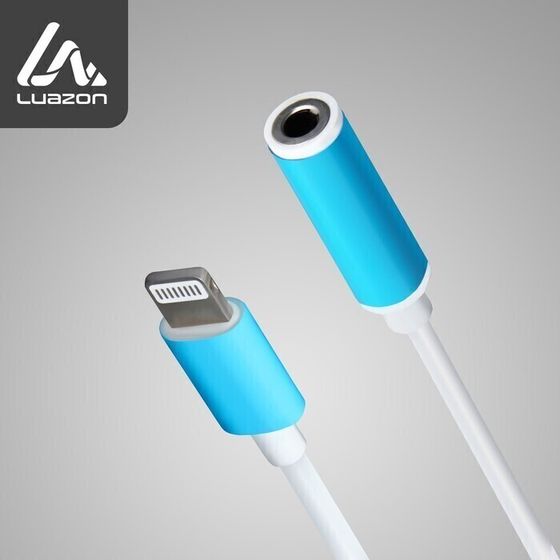 !09 Переходник LuazON, с Lightning на Jack 3.5, музыка + гарнитура, от iOS 10.3, белый