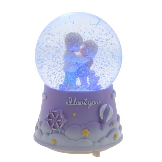 Фигурка декоративная &quot;Дети&quot; в стекл шаре (муз, подсвет, вьюга, 3xAAA н/п), D10 см, Д11 Ш11 В16 см