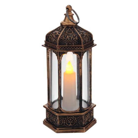 Изделие декоративное &quot;Фонарь&quot; с подсветкой (3хАG13), L5,5 W6 H13,5 см, 4в.