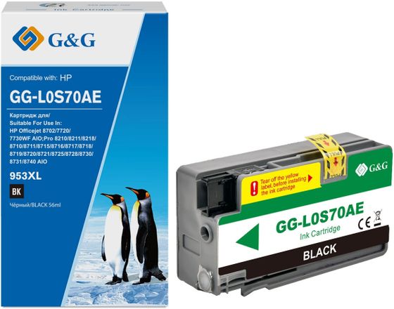 Картридж струйный G&amp;G GG-L0S70AE черный (58мл) для HP OJ Pro 7740/8210/8218/8710/8715