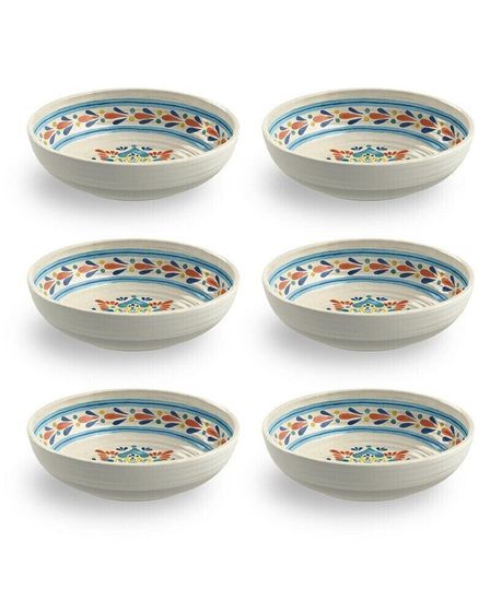 8&quot; LaCena Medallion 6-Piece Low Bowl Set, 43.3 oz