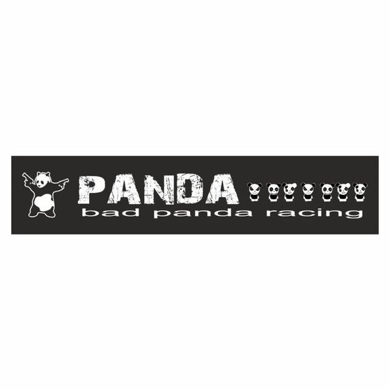 Полоса на лобовое стекло &quot;Bad Panda racing &quot;, черная, 1300 х 170 мм