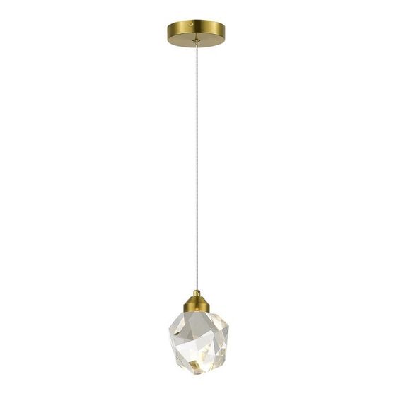 Подвес St Luce. SL6114.203.01. Cascato. 1х3 Вт, LED, 3000K, 330 Lm, 12х12х100 см, цвет золотистый