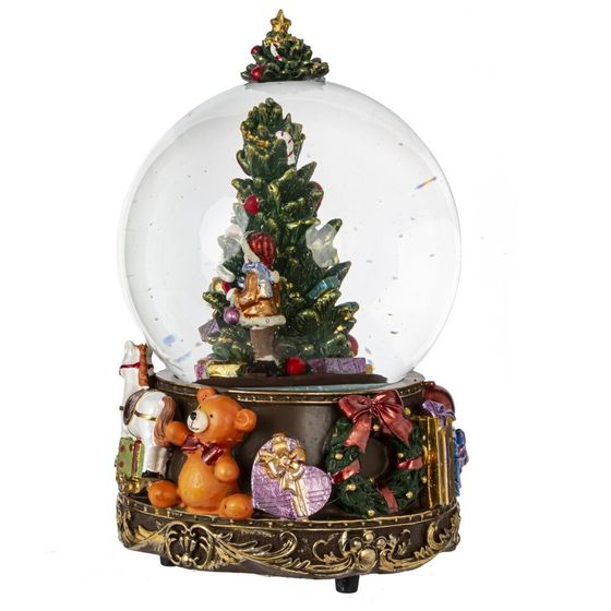 Фигурка декор в стекл шаре &quot;Елка&quot; (муз с ключ), D 9.5 см, L10,5 W10,5 H16 см