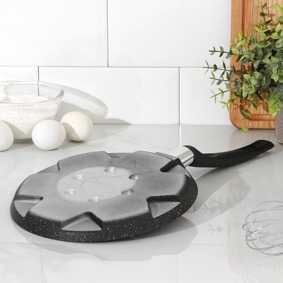 !Сковорода «Оладница», d=23 см, пластиковая ручка, антипригарное покрытие, цвет чёрный