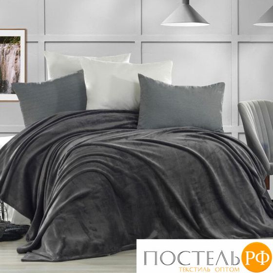 Плед KARVEN Super Soft &quot;VIGAN&quot; 160*220 п/э 1.5 спальный Р 941антрацит