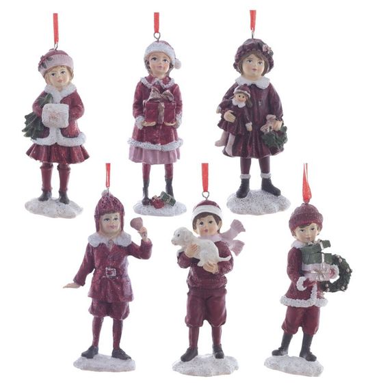 Изделие декоративное подвесное "Девочка/Мальчик", L5,5 W3 H12 см, 6в.