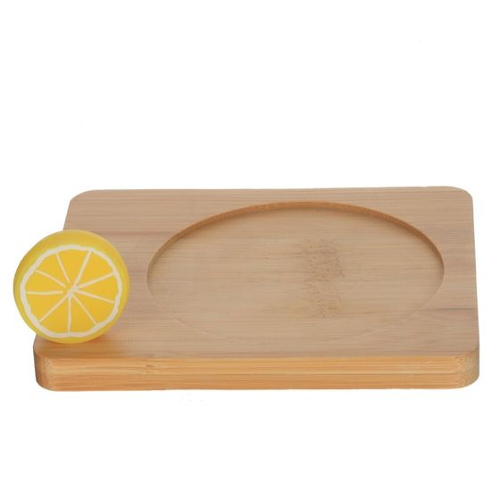 Кружка с ложкой на деревянной подставке, 300 мл, L12 W9,5 H8,5 см, 3в.