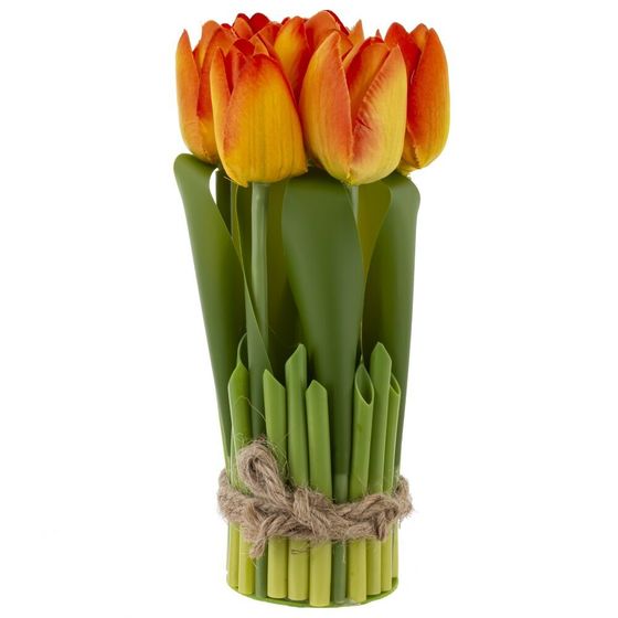 Цветочная композиция "Тюльпан", L10 W10 H19 см