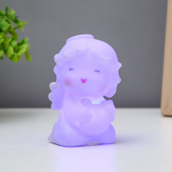 Фигурка светящаяся RISALUX «Ангел с арфой», LED-ночник, 0.5 Вт, белый, 8.5×4.5×4.5 см