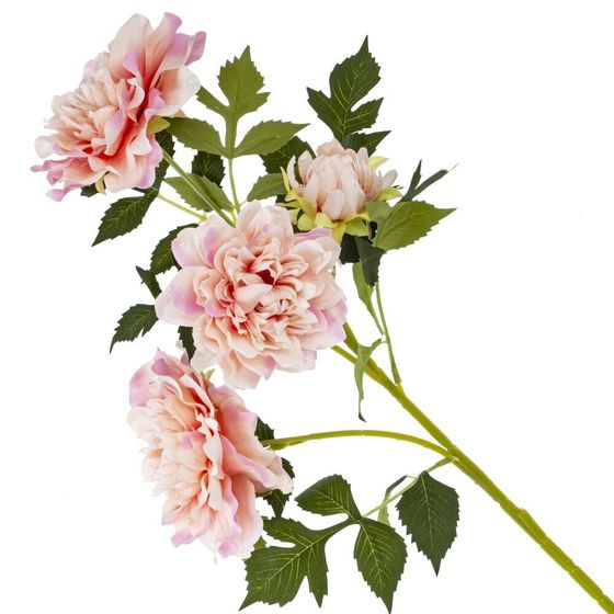 Цветок искусственный с каплями росы "Пион", L20 W14 H64 см