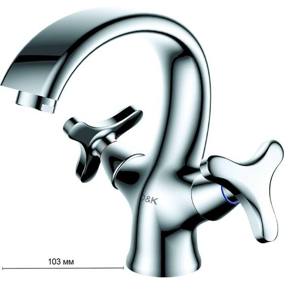 Смеситель для раковины D&amp;K Hessen Goethe DA1382141, хром