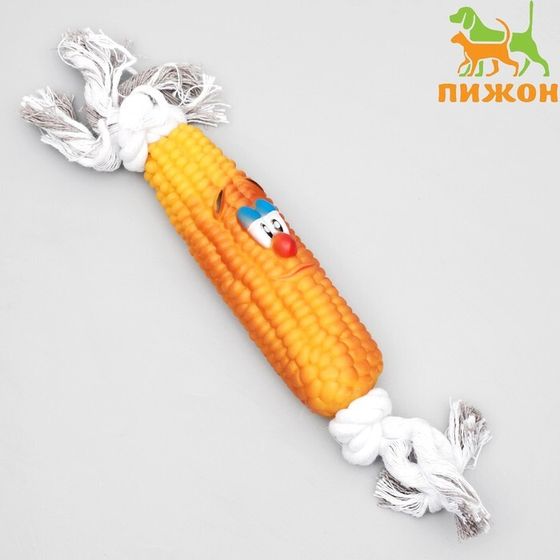 Игрушка на канате &quot;Кукуруза&quot; для собак, 30 см (кукуруза 14 см)