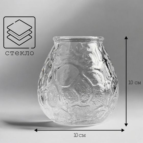 !09 Подсвечник "Черепашка", цвет: прозрачный, 11 х 6,5 см