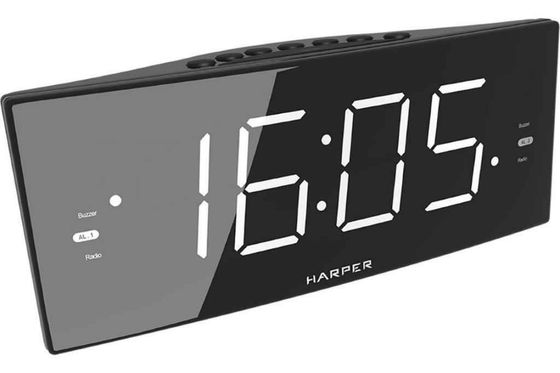 Радиобудильник Harper HCLK-2050 черный/LED белый