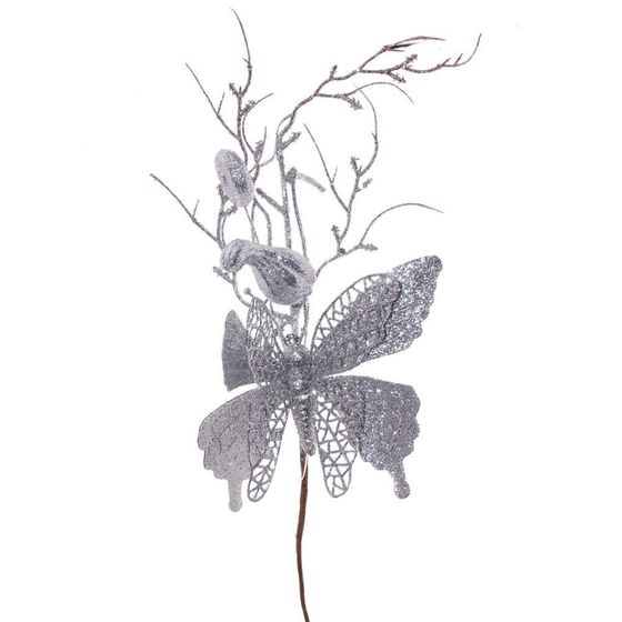 !09 Изделие декоративное "Бабочка", L15 W7 H40 см, дизайн микс
