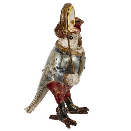 Фигурка декоративная с часами &quot;Попугай&quot; (LR44х1 н/п), L12 W13 H23 см