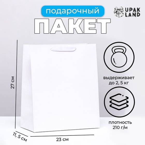 Пакет ламинированный «Белый», ML 23×27×11.5 см
