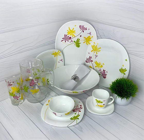 Столовый набор CARINE CRAZY FLOWER 46 предметов (переупаковка)