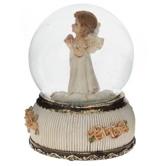 Фигурка декор в стекл шаре &quot;Ангел&quot; (муз с ключ), D 10 см, L10,5 W10,5 H14 см