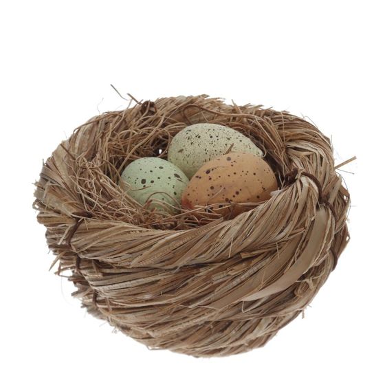 Набор из 3-х изделий декоративных "Гнездо пасхальное" (6,5*4,5), L21 W7 H4,5 см