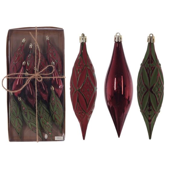 Набор из 12-ти шт: Украшение новогоднее "Капля", L33 W4 H16 см