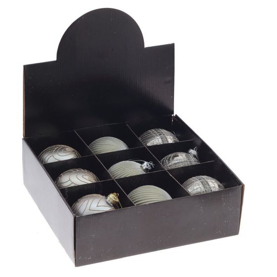 Набор из 9шт Украшение новогоднее &quot;Шар&quot;, D 10 см, L33 W32 H10,5 см