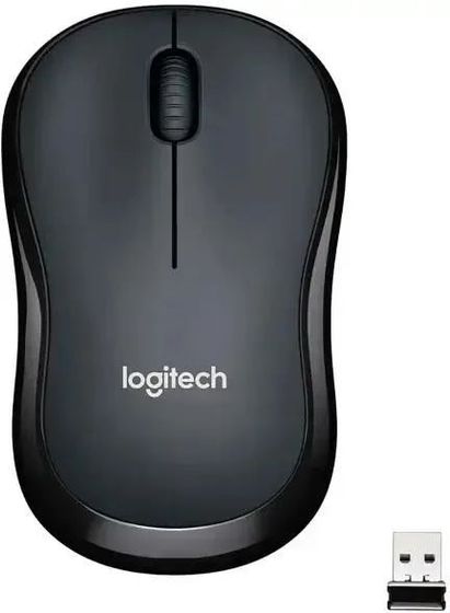 Мышь Logitech Silent M220 темно-серый/черный оптическая беспров. (1000dpi) (910-004895)