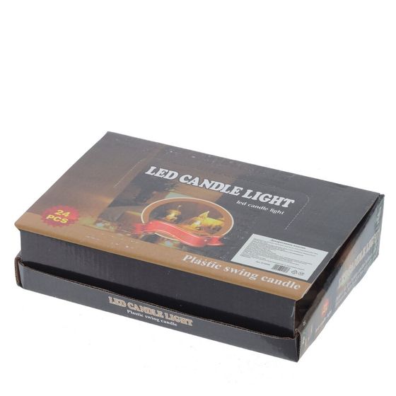 Изделие декоративное &quot;Свеча&quot; (подсветка, 3xLR41) (блок микс 24шт), L3,5 W3,5 H5 см, 3в.