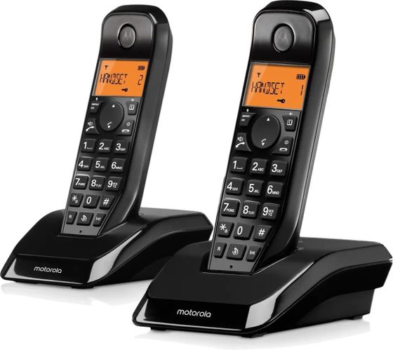 Р/Телефон Dect Motorola S1202 черный (труб. в компл.:2шт)