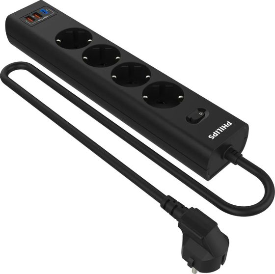 Сетевой фильтр Philips CHP4346BB/51 4роз. 3м черный