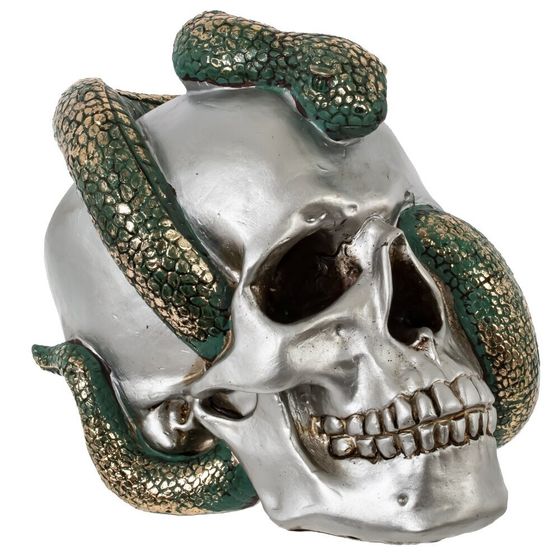 Копилка &quot;Череп со змеей&quot;, L23 W16 H18 см, 2в.