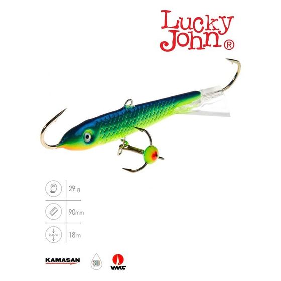 Балансир Lucky John CLASSIC 9 + тройник, 9 см, цвет 29 блистер