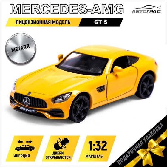 Машина металлическая MERCEDES-AMG GT S, 1:32, открываются двери, инерция, цвет красный