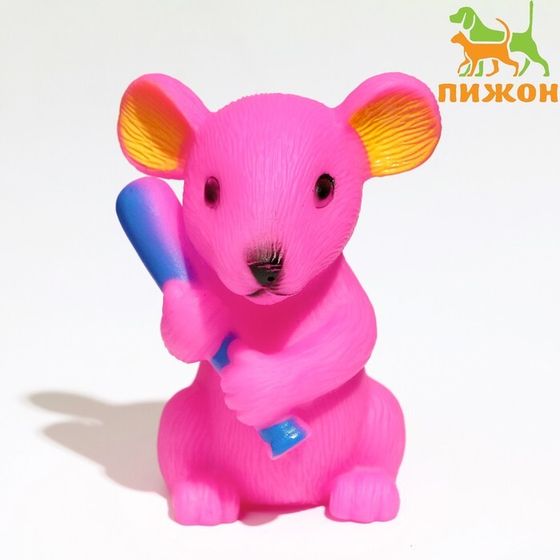 Игрушка пищащая &quot;Мышь&quot; для собак, 9 см, розовая