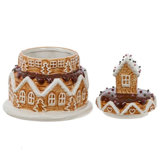 Конфетница &quot;Пряничный торт-дом&quot;, 650 мл, L14 W14 H18 см, 2в.