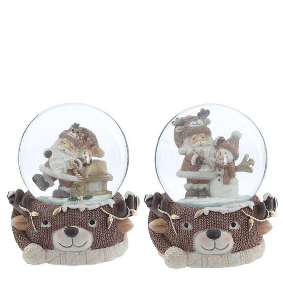 Фигурка декоративная &quot;Дед Мороз&quot; в стекл шаре, D 6.5 см, L7 W7 H8,5 см, 2в.