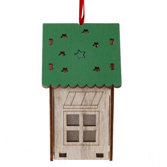 Изделие декоративное подвесное &quot;Домик&quot; с подсветкой, L5,5 W5 H9 см, 2в.