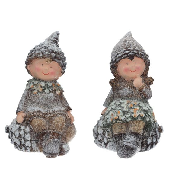 Фигурка декоративная &quot;Мальчик/ Девочка, L10,5 W10 H18 см, 2в.