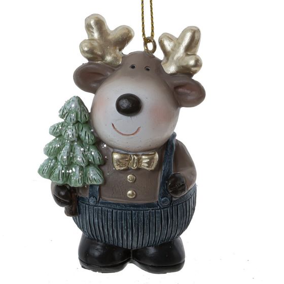 Фигурка декоративная подвесная &quot;Олень&quot;, L5 W3,5 H8,5 см, 4в.