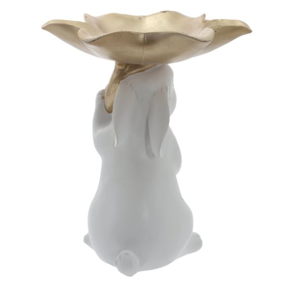 Фигурка декоративная "Заяц" с подносом, L17,5 W17,5 H20,5 см