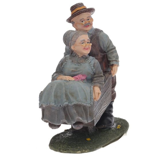 Фигурка декоративная "Бабушка с дедушкой", L15 W7 H15 см, 2в.