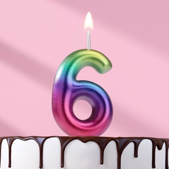 Свеча в торт «Цифра 6», 5.5 см