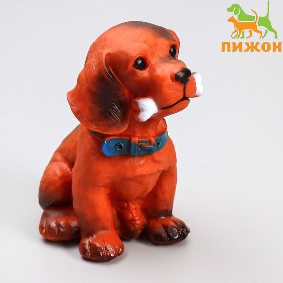 Игрушка пищащая большая &quot;Пёс с косточкой&quot; для собак, 15 см